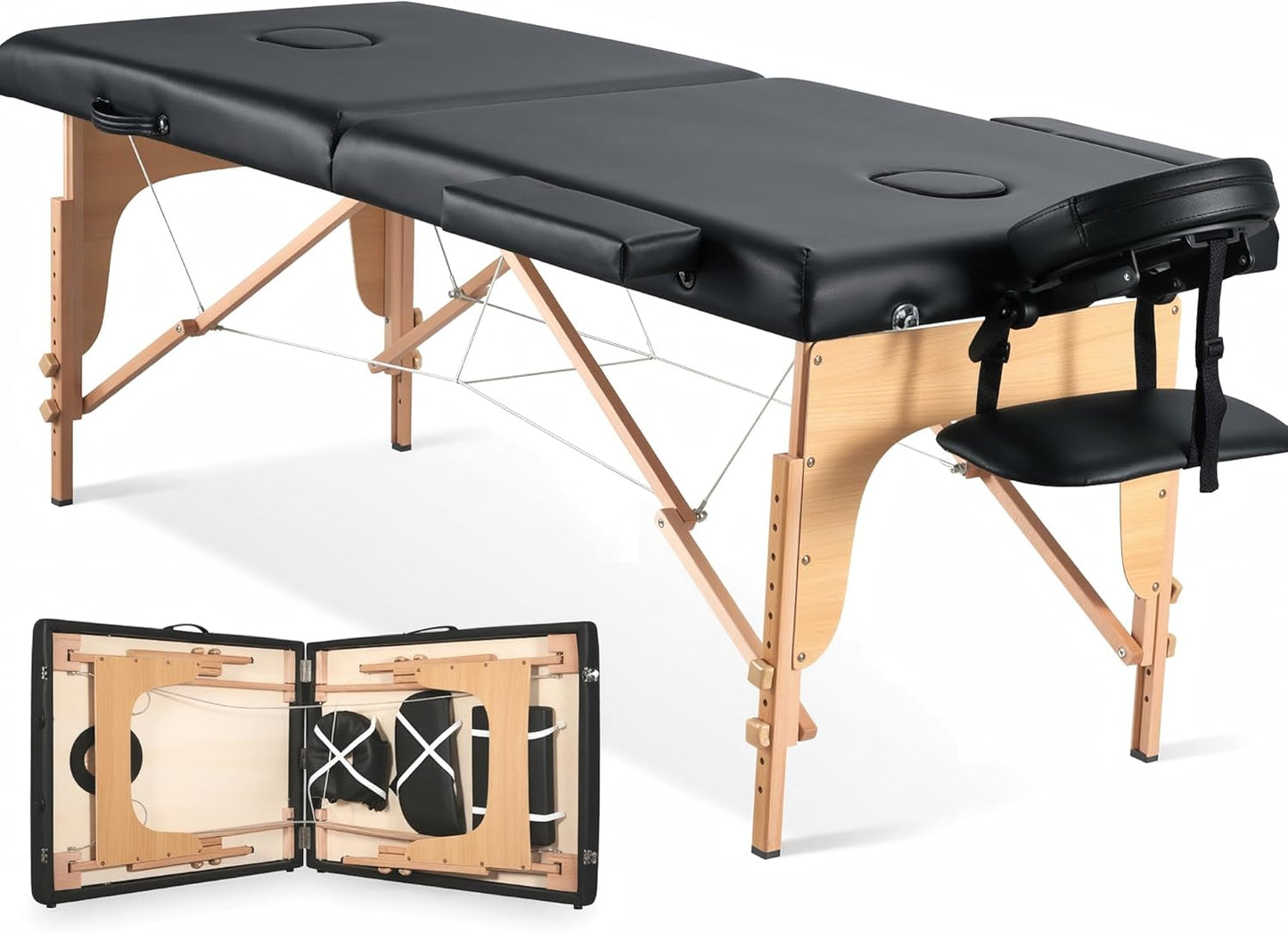 CHRUN Portable Massage Table Adjustable Lash Bed for Comfort