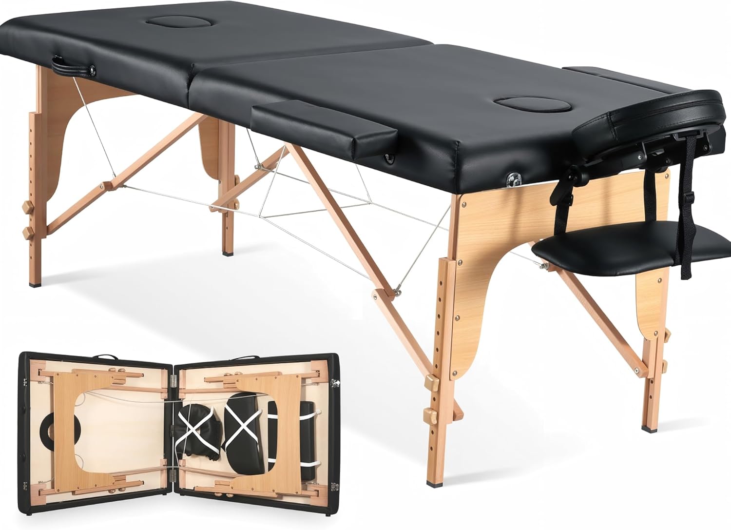 CHRUN Portable Massage Table Adjustable Lash Bed for Comfort
