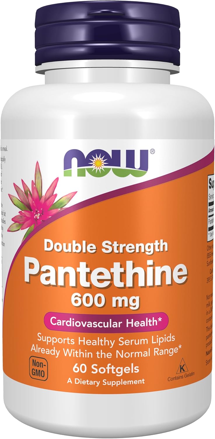 NOW Foods Pantethine 600 mg Double Strength for Cardiovascular Health