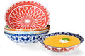 Annovero Pasta Bowls - Colorful 42 Oz Porcelain Set of 6