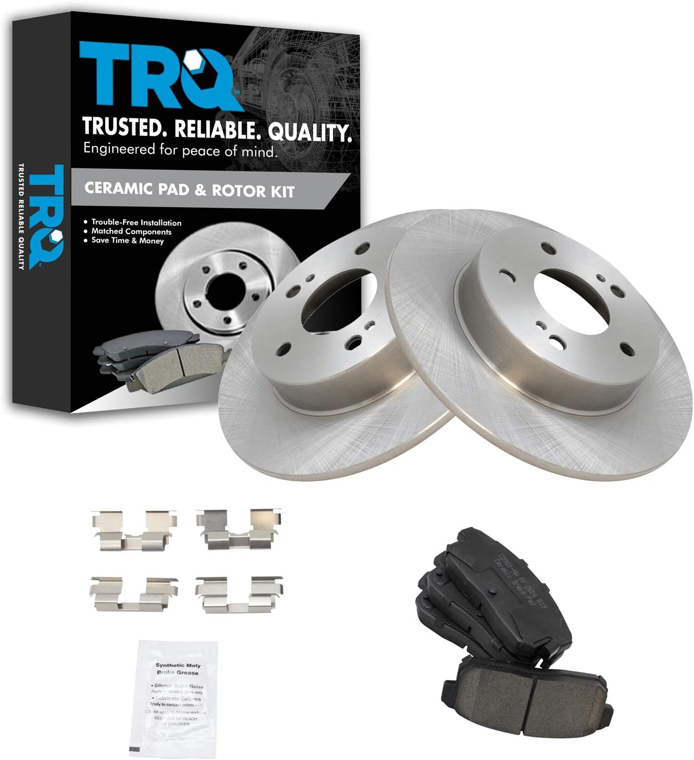 TRQ Rear Brake Pad & Rotor Kit for INFINITI and Nissan Models