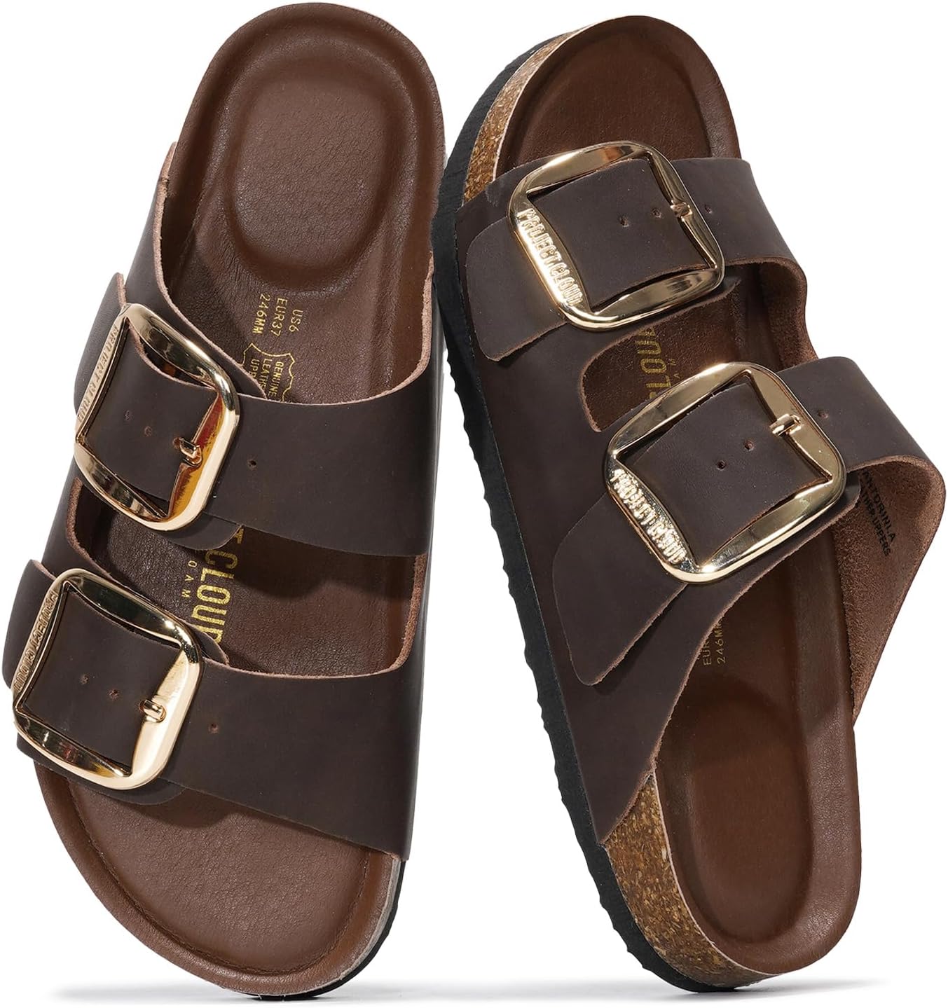 Project Cloud Genuine Leather Flat Sandals for Women 2025