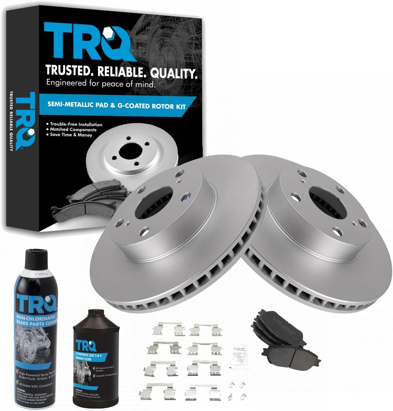 TRQ Front Brake Pad & Rotor Kit for 2005-2015 Toyota Tacoma