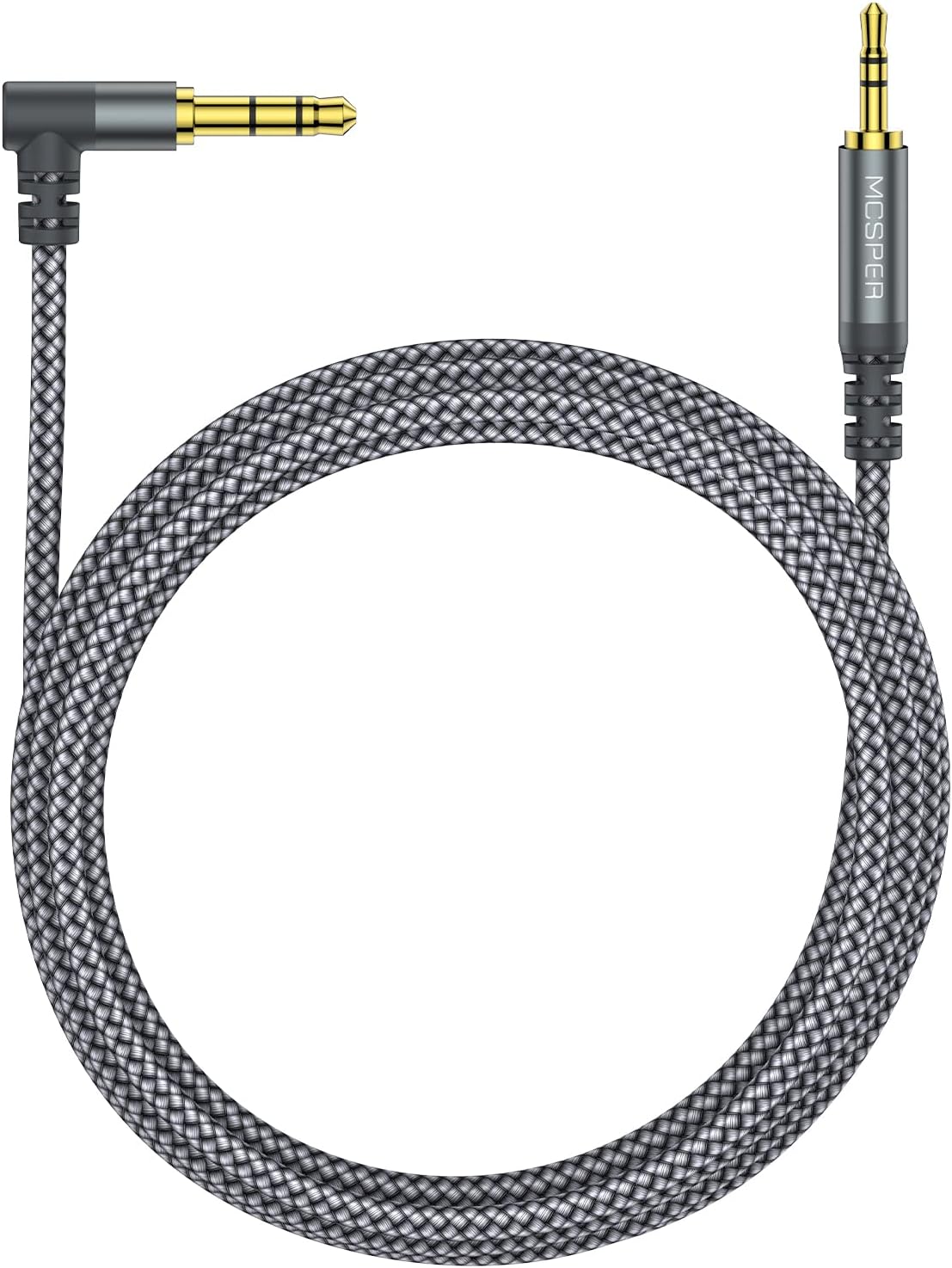 6.6FT 90 Aux Audio Cable for Bose & JBL, Noise Cancelling Headphones, Grey