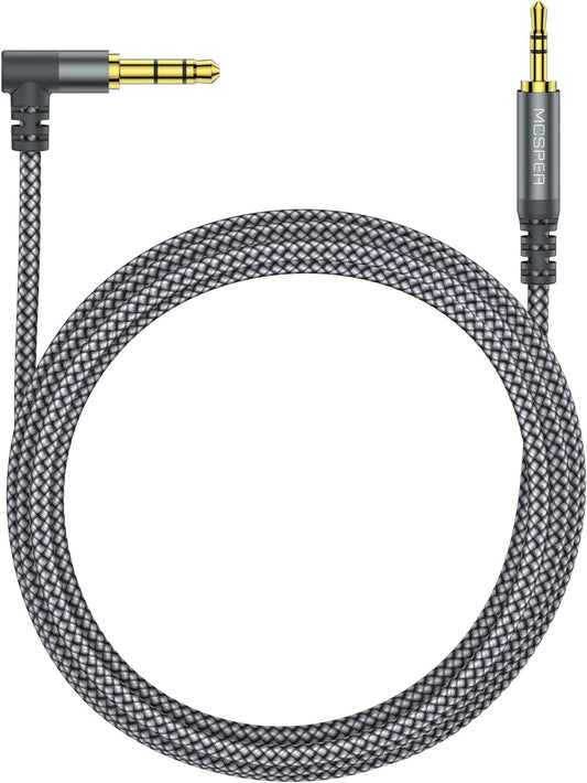 6.6FT 90 Aux Audio Cable for Bose & JBL, Noise Cancelling Headphones, Grey