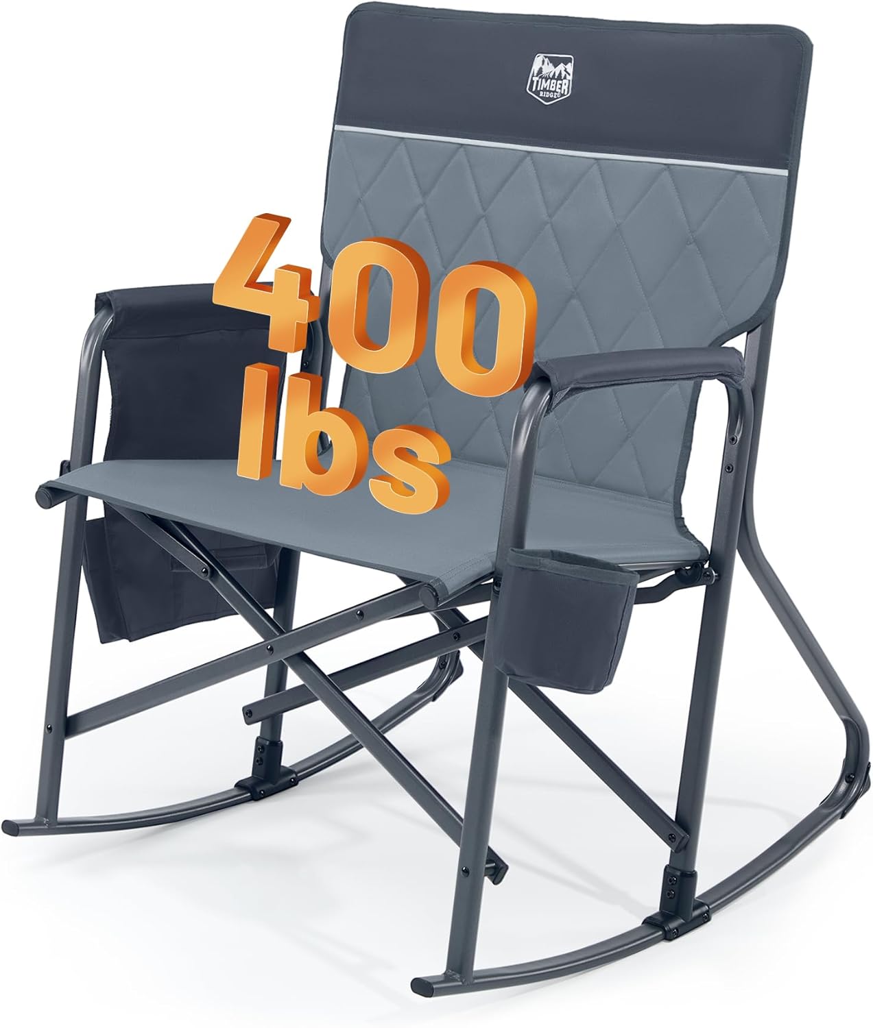 Oversized Rocking Camping Chair with 400lbs Capacity for Comfort