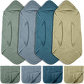 Baby Muslin Hooded Bath Towels and Washcloths Set 8 Pc - Ultra