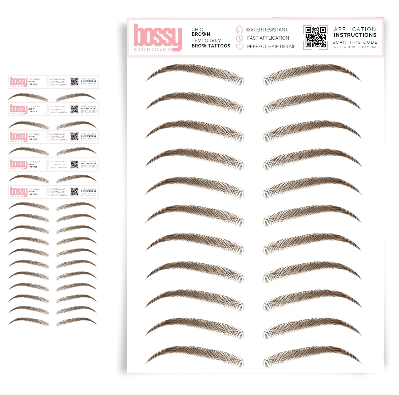 5 Pack Temporary Eyebrow Tattoos for Natural Hair-Like Brows