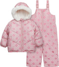 Girls 2-Piece Snowsuit Puffer Jacket and Bib Pants - Warm Winter Set