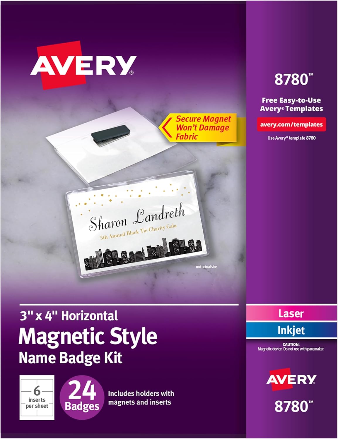 Customizable Name Badges with Magnet Style for Professionals