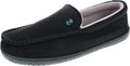 Men's Microsuede Moccasin Slipper - Solid Black Memory Foam