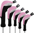 Andux 5pcs Set Mesh Golf Driver Fairway Wood Club Head Covers