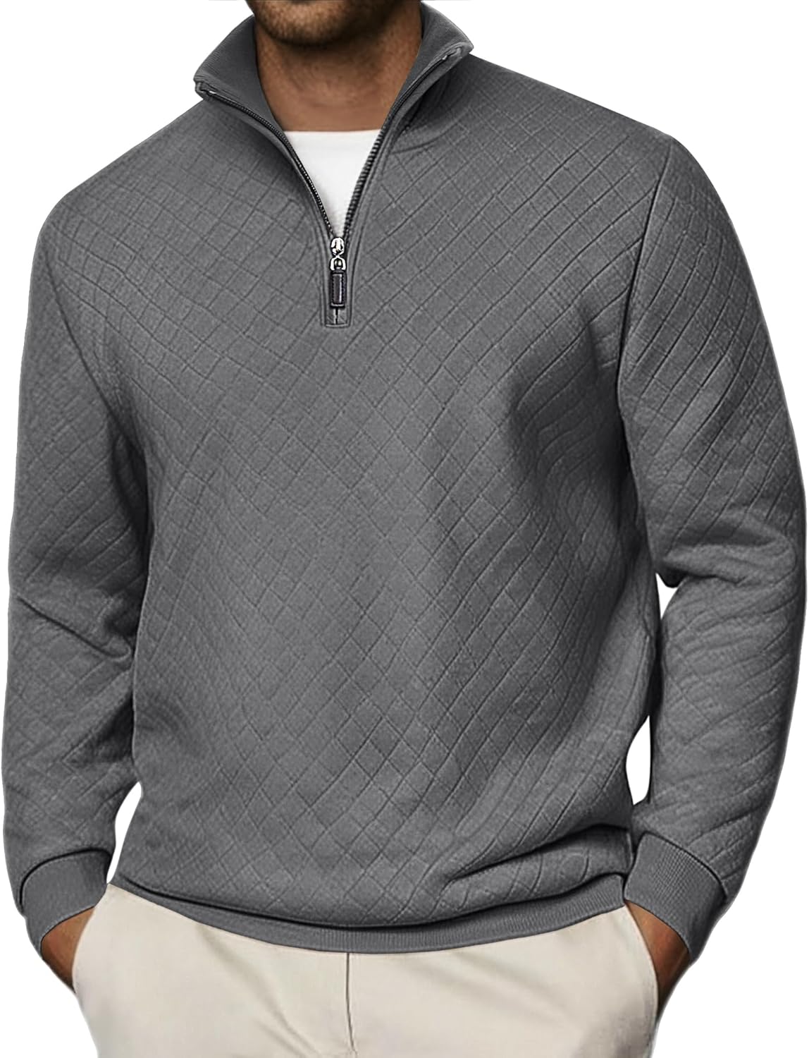 COOFANDY Men Quarter Zip Pullover for Stylish Winter Comfort
