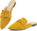 MUSSHOE Mules for Women Flats Comfortable Pointed Toe Slip On Jewelry