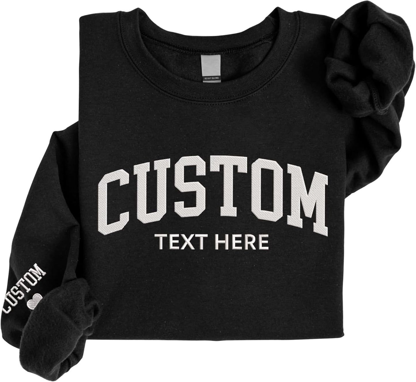 GODMERCH Custom Embroidered Sweatshirt - Design Your Own Text