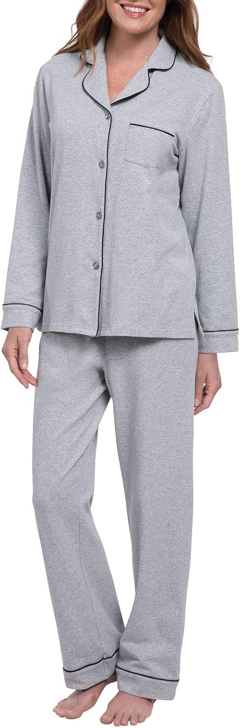 PajamaGram Pajama Set for Women - Soft Cotton Jersey PJs