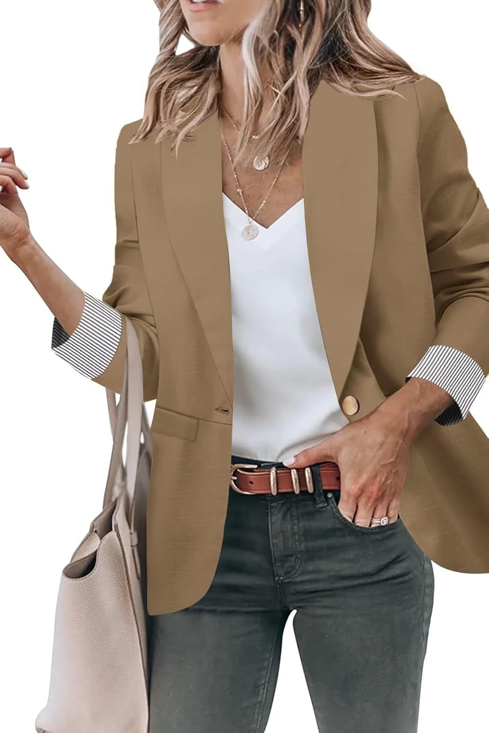 Genhoo Blazer Jackets for Women - Stylish Office Casual Wear