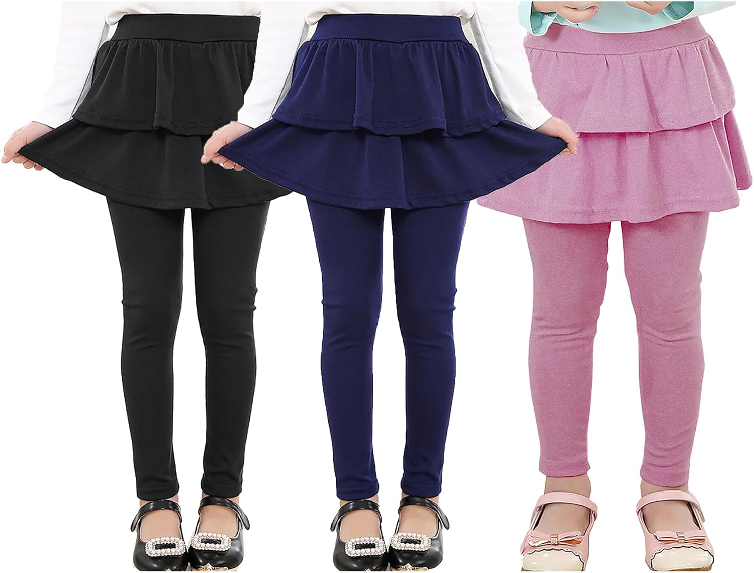 RieKet Girls School Uniform Pants with Skirt for Ages 2-14