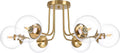 6-Light Mid Century Ceiling Light with Clear Glass Globes - Modern
