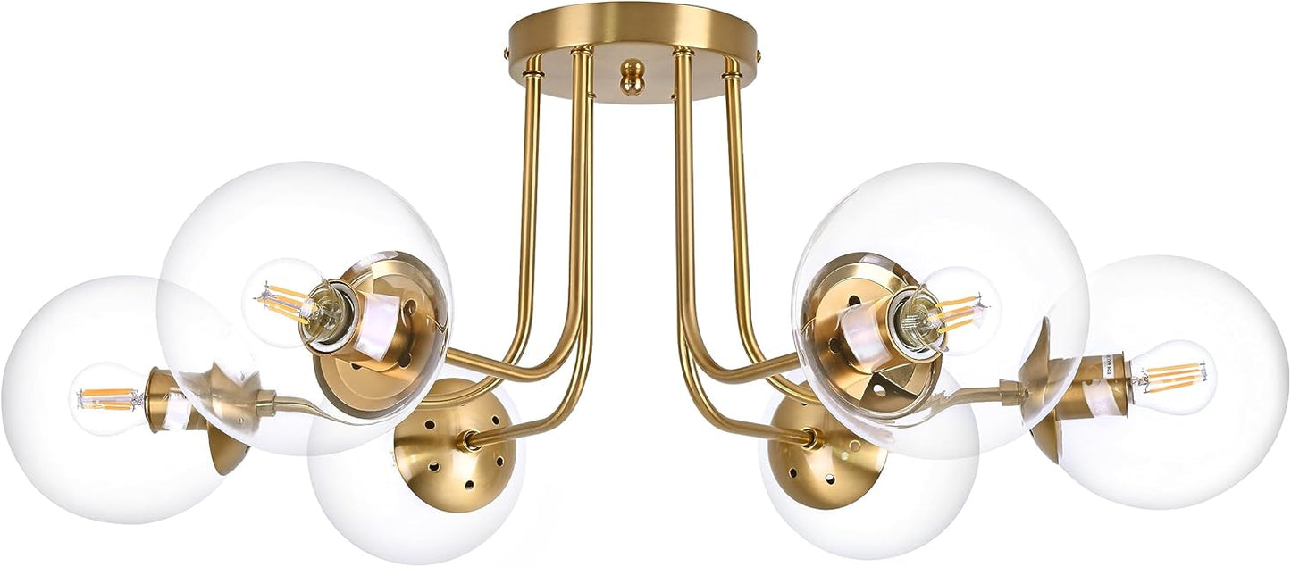 6-Light Mid Century Ceiling Light Fixture for Modern Spaces