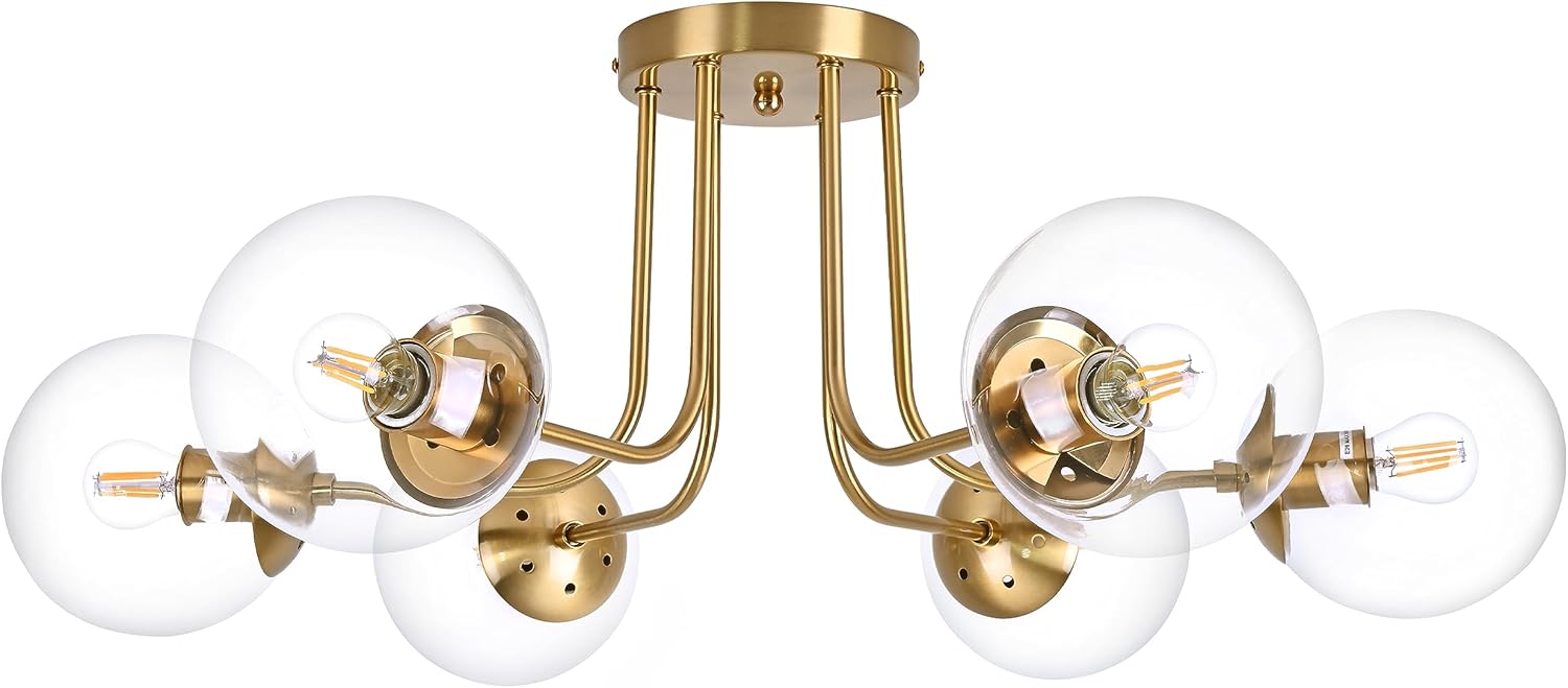 6-Light Mid Century Ceiling Light Fixture for Modern Spaces