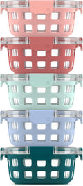 Ello Duraglass 3.4 Cup Round Meal Prep Set - Durable Glass Storage