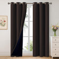 YoungsTex Insulated 100% Blackout Curtains 84 in Length - Dark Brown