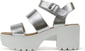 Soda ACCOUNT Women's Open Toe Two Bands Lug Sole Block Heel Sandals