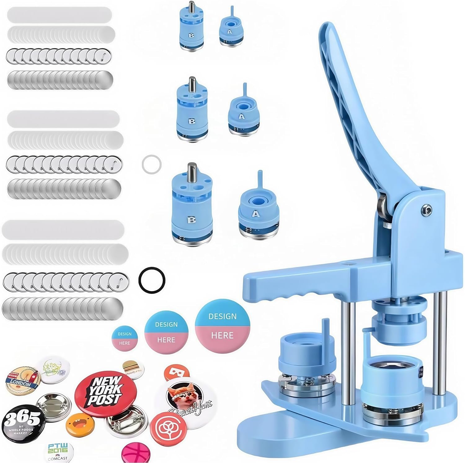 Button Maker Machine for DIY Badges with Multiple Sizes Included