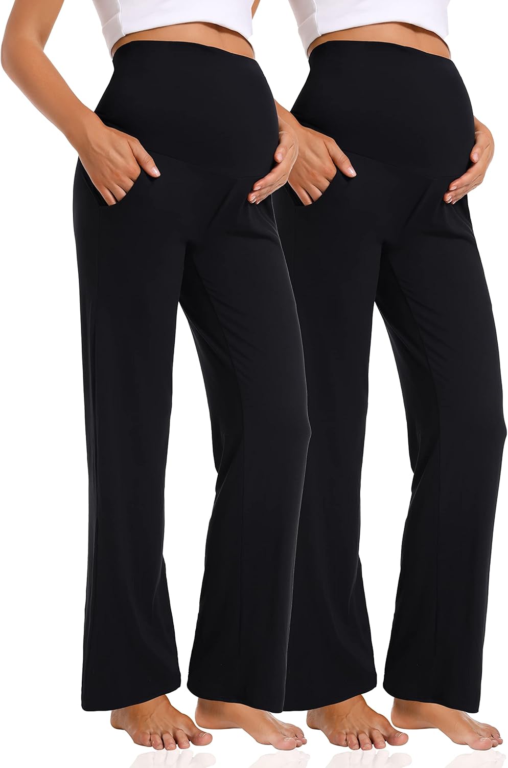 Cozy Maternity Pants for Women - Casual Loose Wide Leg Trousers