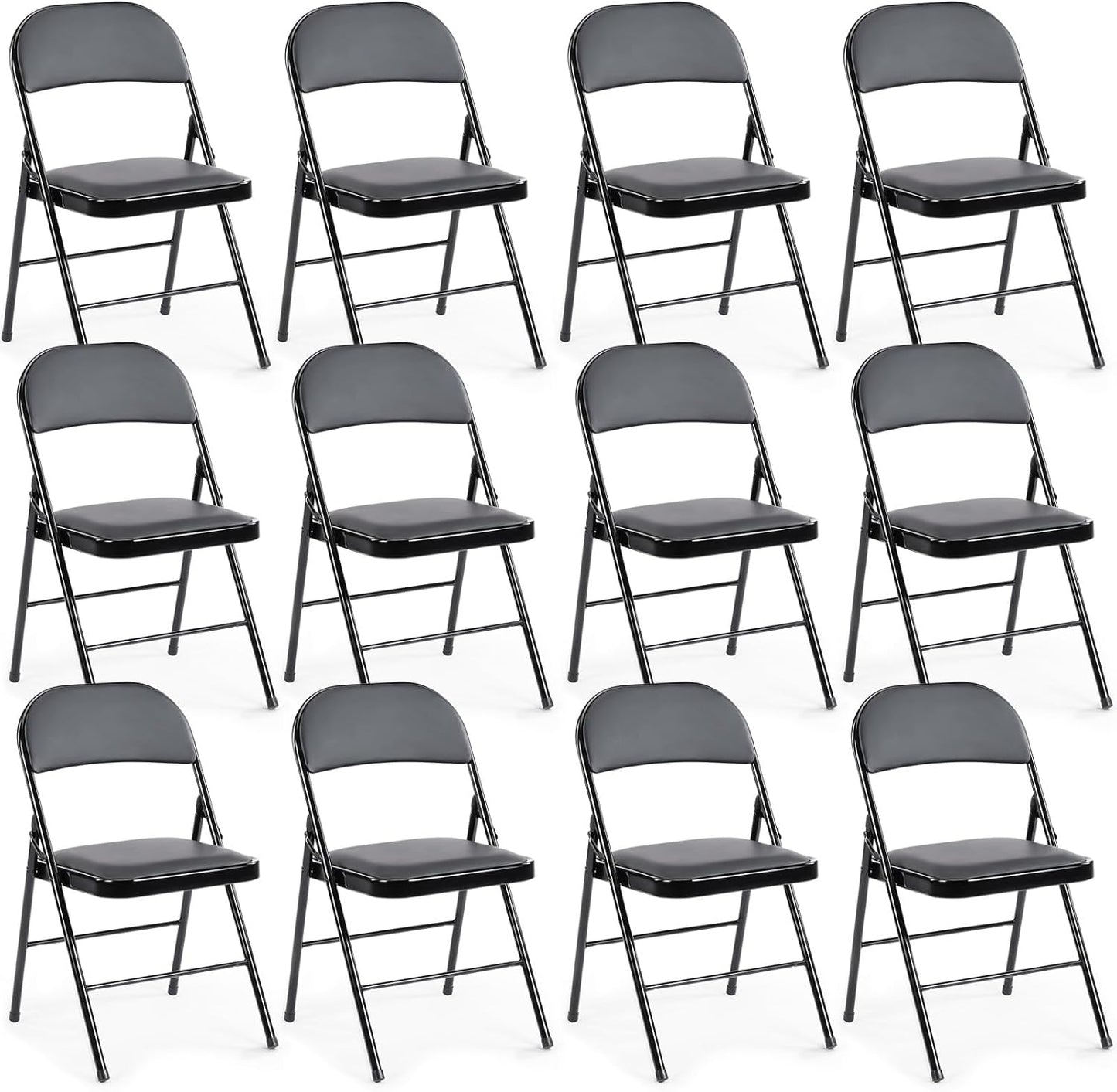 DUMOS Leather Padded Folding Chair - Comfort and Style Combined