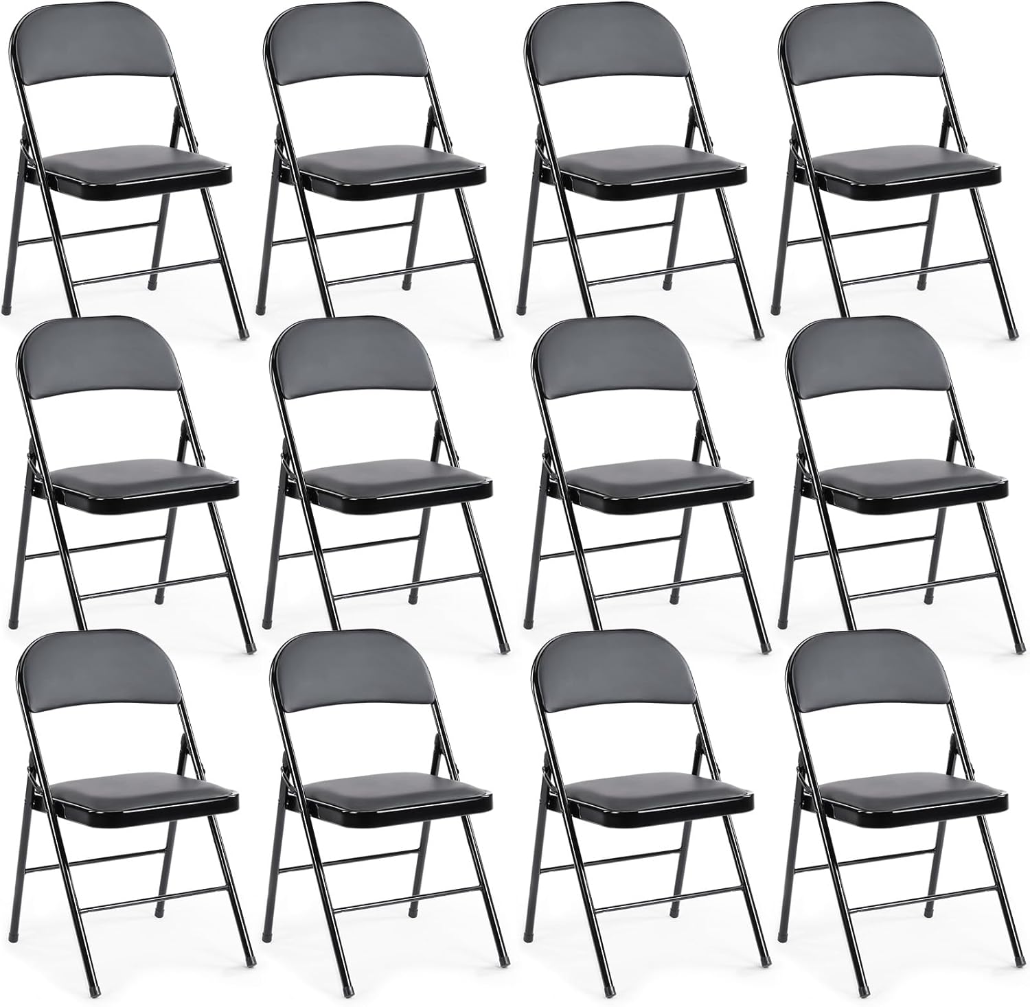 DUMOS Leather Padded Folding Chair - Comfort and Style Combined
