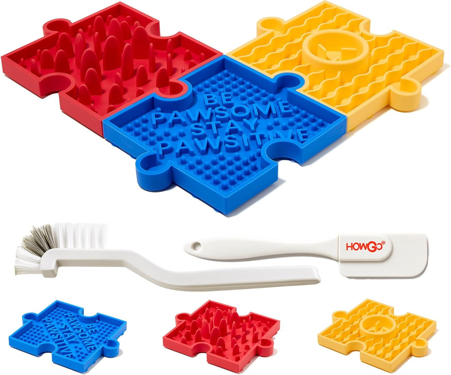 HowGo Puzzle Slow Feeder Lick Mat for Dogs - Reduce Boredom & Anxiety