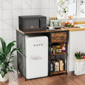 VOWNER Mini Fridge Cabinet: 3-Tier Industrial Kitchen Rack