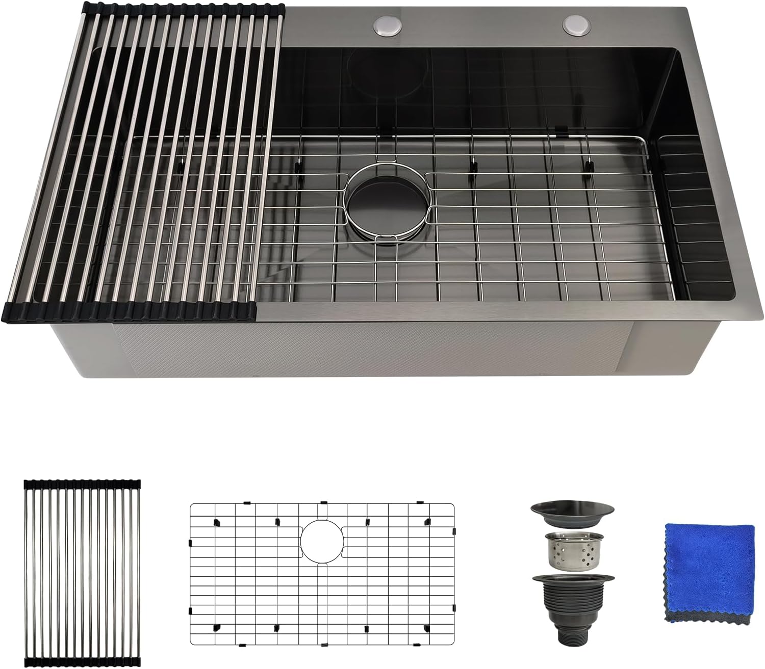 33 Inch Black Kitchen Sink Drop In for Modern Kitchens