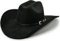 Fluffy Sense Felt Cowboy Hat with Shapeable Wide Brim - Unisex Fit