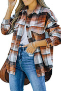 AUTOMET Womens Flannel Shacket Button Down Plaid Jacket - Cozy Layer