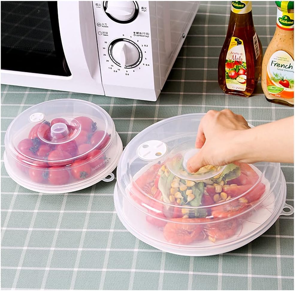 BPA-Free Microwave Splatter Cover Set: Easy Clean & Handle - AMOMKET