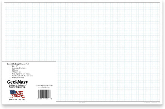 Large 11x17 Quadrille Graph Paper | 0.25 Grid | Blueprint Quality
