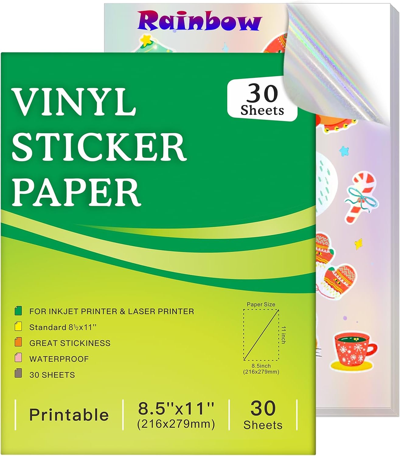 Premium Holographic Vinyl Paper: Waterproof, Vibrant Colors, Tear-Resistant