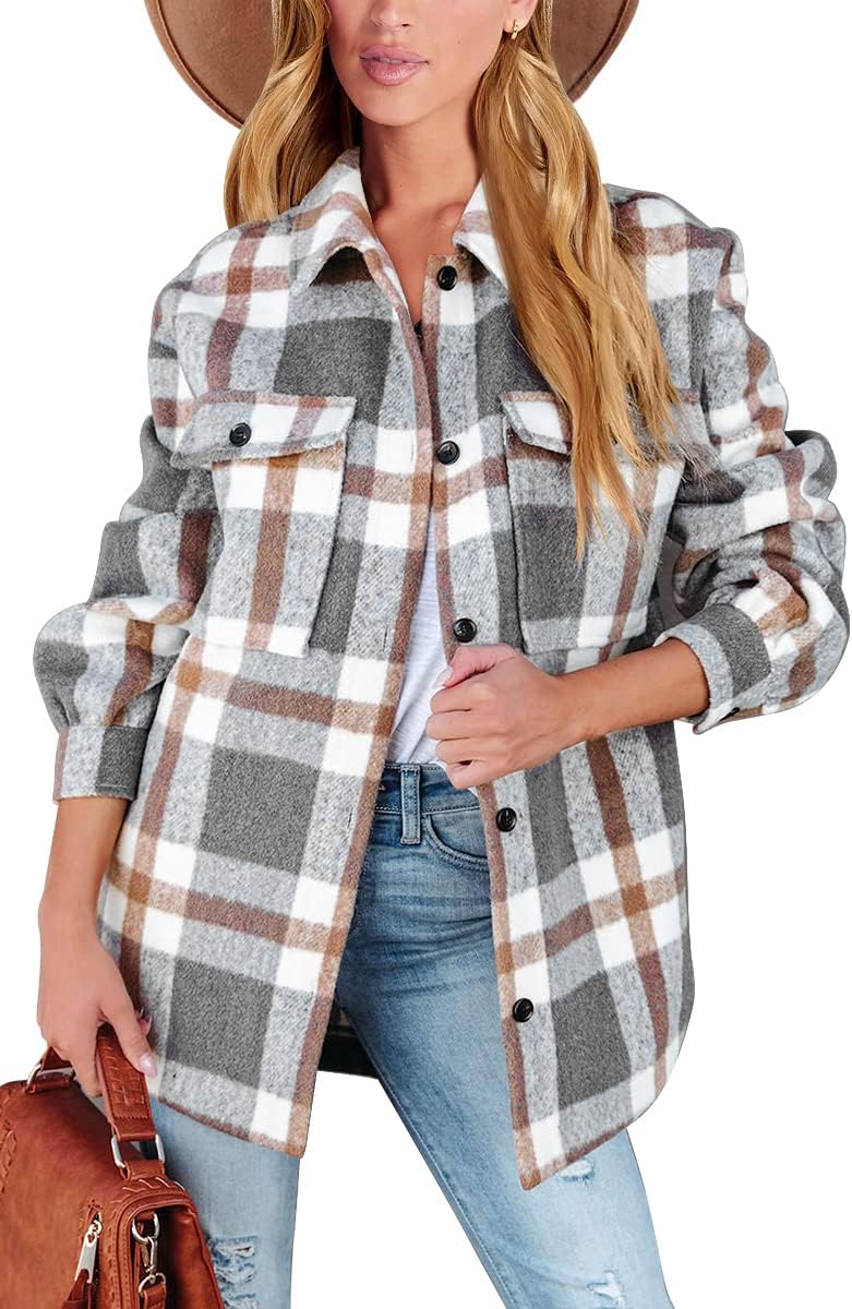 Stylish Womens Flannel Plaid Shackets for Fall and Winter Wear