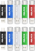 ABLAZE 64GB Type C Flash Drive 10 Pack - Dual USB Storage for Phones