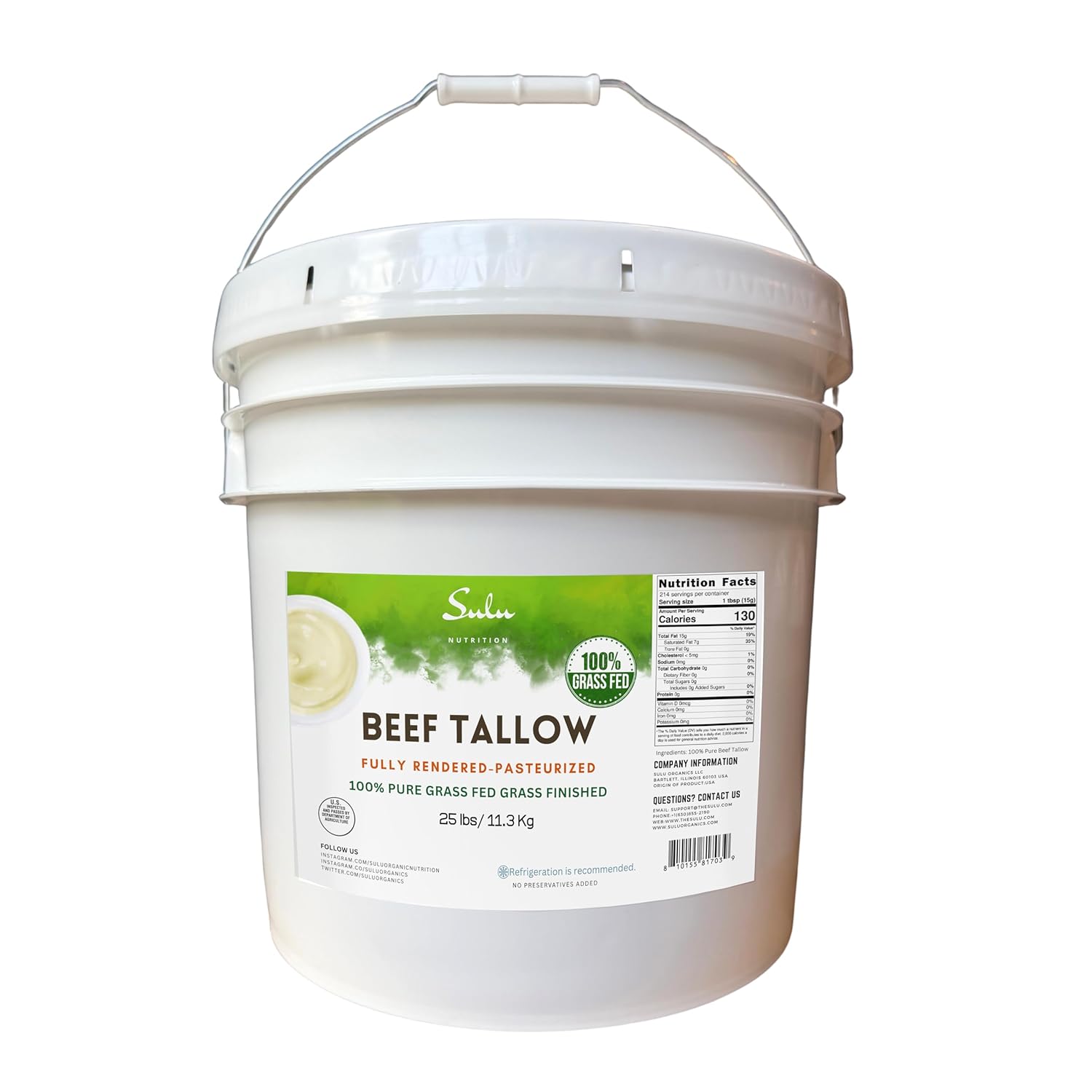 100% Pure Grass Fed Beef Tallow for Cooking and Baking Needs