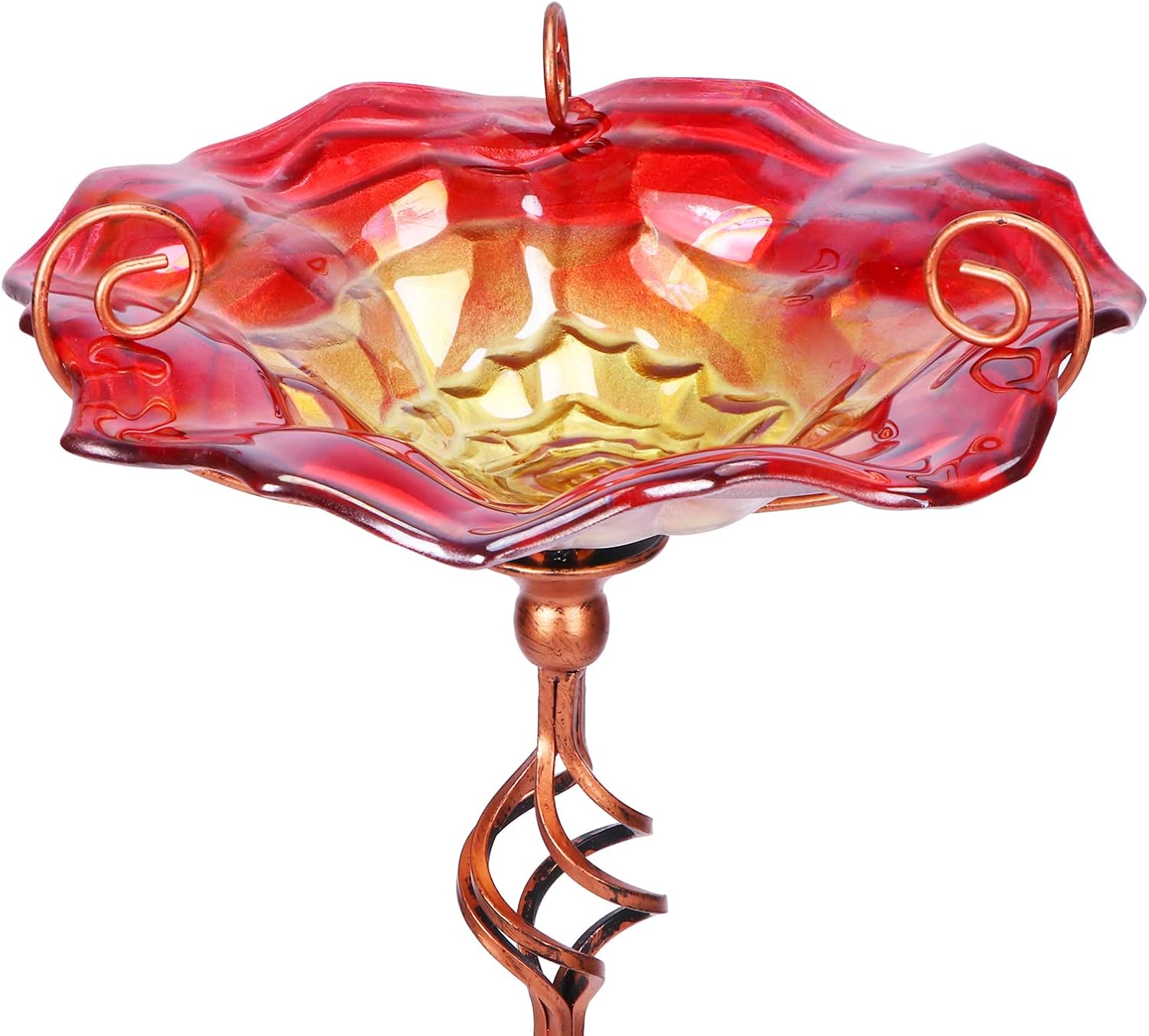VCUTEKA Glass Bird Bath for Outdoors Garden Decor and Feeding