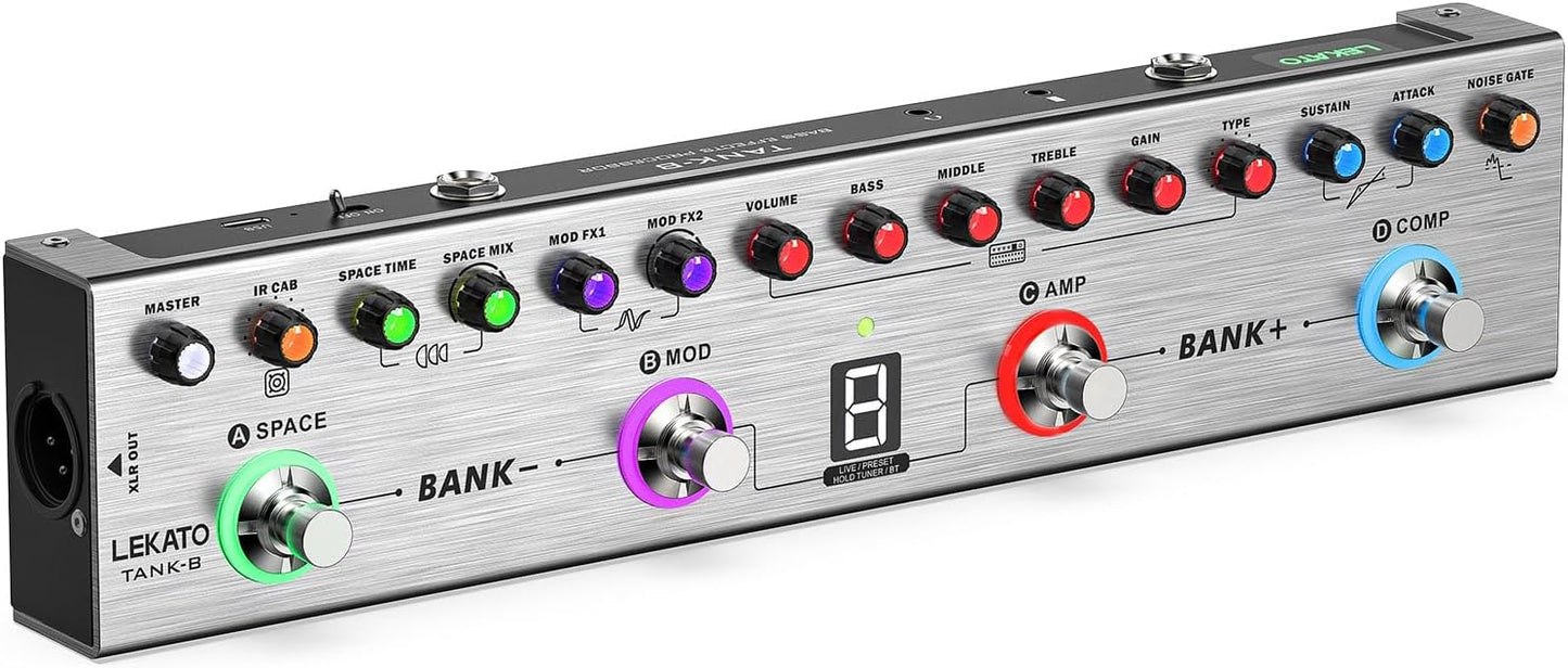 LEKATO Bass Multi Effects Pedal with 36 Presets and More