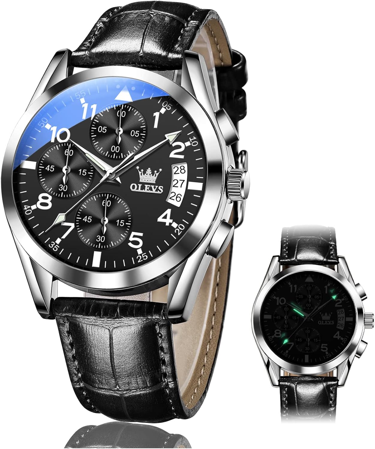 OLEVS Men's Chronograph Quartz Watch - Day Date, Waterproof, Luminescent Hands - ZHONGQING