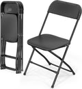 VINGLI 4 Pack Black Plastic Folding Chairs for Events and More