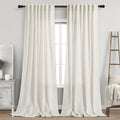 Extra Long Curtains 120 in Length 2 Panels Semi Sheer Linen Drapes