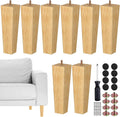 TURSTIN Solid Wood Sofa Legs Set of 8 8in - Mid Century Replacement