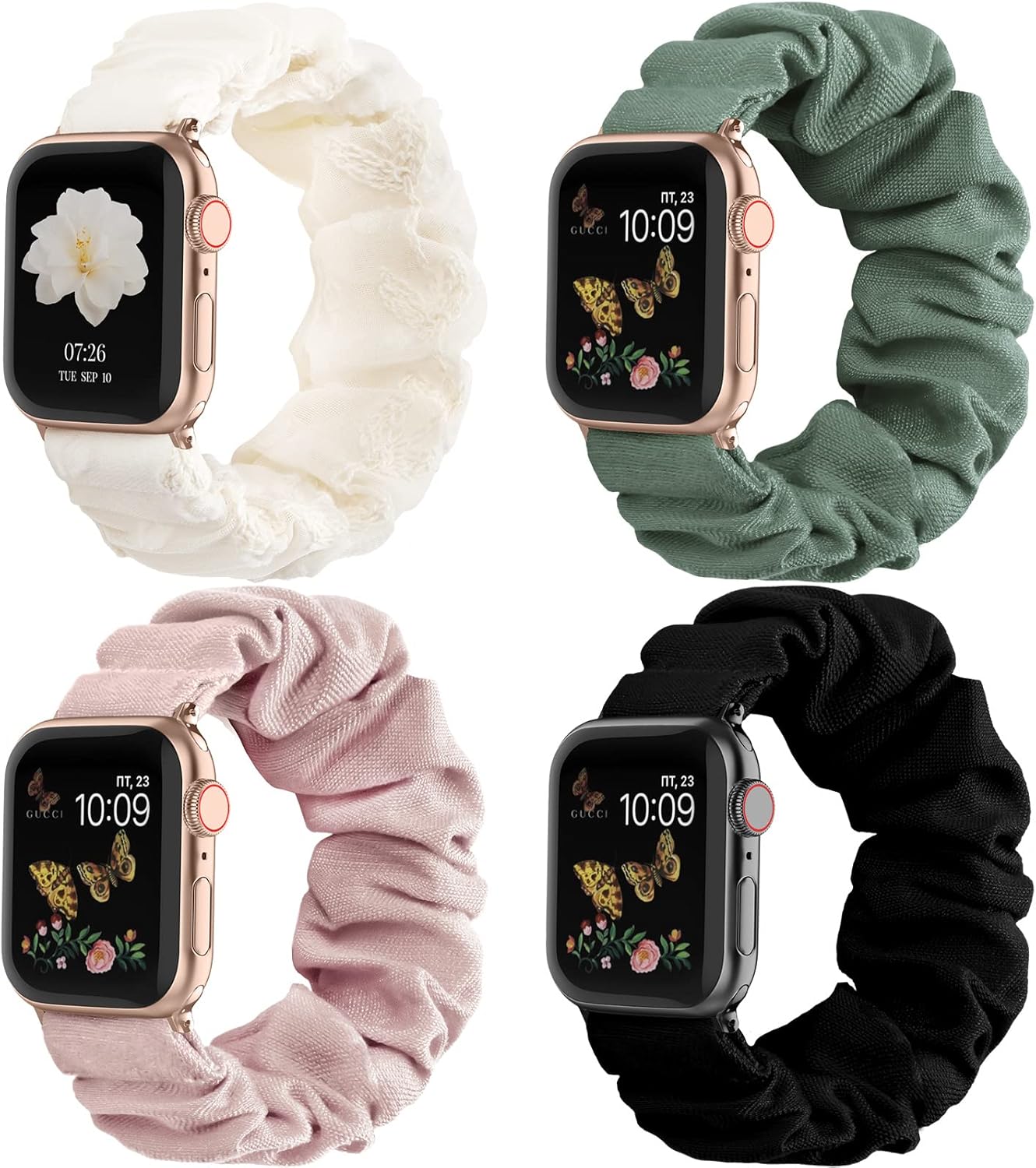 Cute Printed Elastic Solo Loop Bands - 4 Pack